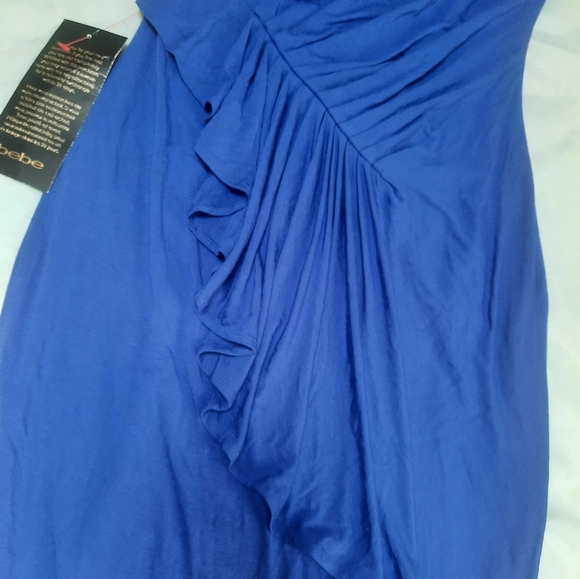 Bebe blue sleeve less strech midi dress size XS nwt - Picture 4 of 8